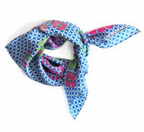 Les Belles Vagabondes Blue Faience Silk Scarf