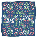 Les Belles Vagabondes Blue Arabesque Silk Scarf