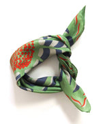 Les Belles Vagabondes Green Flower Silk Scarf