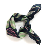 Les Belles Vagabondes Navy Flower Silk Scarf