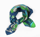 Les Belles Vagabondes Blue Cherry Blossom Silk Scarf