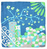 Les Belles Vagabondes Blue Cherry Blossom Silk Scarf