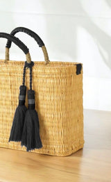Ma Belle Provence Black Colorful Reed Basket (multiple colors)