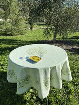 L'Ensoleillade Tablecloth Round "Clos des Oliviers" Green Tablecloth