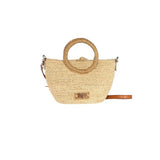 Ma Belle Provence Natural Mini Raffia Purse with round handles