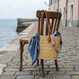 Ma Belle Provence Reed basket with long leather handles