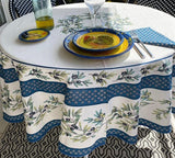 L'Ensoleillade Tablecloth Dark Blue Round "Garance" Tablecloth (multiple colors)
