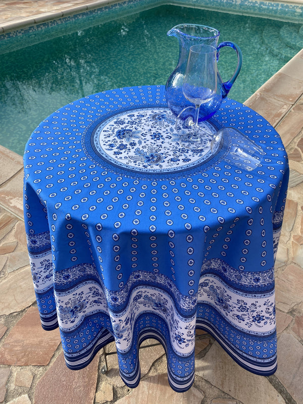 Round "Gordes" Blue Tablecloth