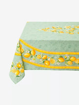 Tissus Toselli Rectangular "Lemons" Green Tablecloth