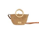 Mini Raffia Purse with round handles