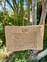 Ma Belle Provence Natural Raffia Purse with open weave