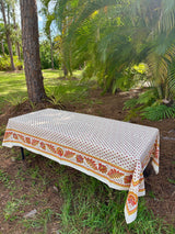 Ma Belle Provence Rectangular "Mirabeau" Orange Coated Tablecloth