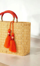 Ma Belle Provence Orange Colorful Reed Basket (multiple colors)