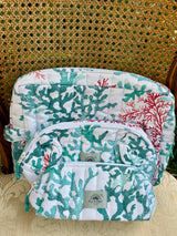 L'Ensoleillade "Coral" Cosmetic Bags