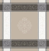 Square "Versailles" Taupe Jacquard Tablecloth