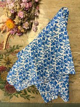 Les Indiennes de Nîmes "Botanical" Blue Scarf