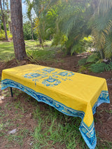Ma Belle Provence Rectangular "Soleil" Coated Tablecloth