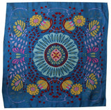 Blue Folklore Silk Scarf