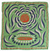 Les Belles Vagabondes Green Flower Silk Scarf