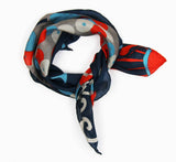 Les Belles Vagabondes Navy Cherry Blossom Silk Scarf