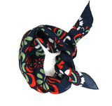 Les Belles Vagabondes Navy Arabesque Silk Scarf