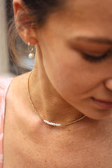 Short Gold Beads & Pearl Necklace