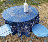 Round "Saou" Navy Tablecloth