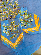 L'Ensoleillade Tablecloth Round "Clos des Oliviers" Blue Tablecloth