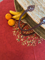 Round "Clos des Oliviers" Red Tablecloth