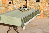 Square & Rectangular "Olives" Green Jacquard Tablecloth