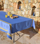 Square & Rectangular "Senanque" Blue & Yellow Jacquard Tablecloth
