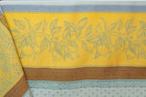 Tissus Toselli Tablecloth Rectangular "Citrus" Green & Gold Jacquard Tablecloth