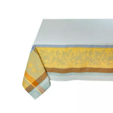 Tissus Toselli Tablecloth Rectangular "Citrus" Green & Gold Jacquard Tablecloth
