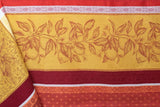Tissus Toselli Tablecloth Rectangular "Citrus" Red & Gold Jacquard Tablecloth