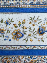 Round "Beaucaire" Cream & Blue Tablecloth