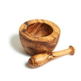 Natural OliveWood mortar Olive Wood Classic Mortar and Pestle Set