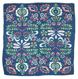 Blue Arabesque Silk Scarf