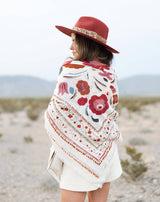 "Flowers" Cream Scarf
