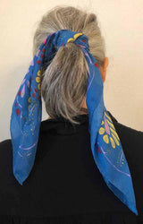 Blue Folklore Silk Scarf