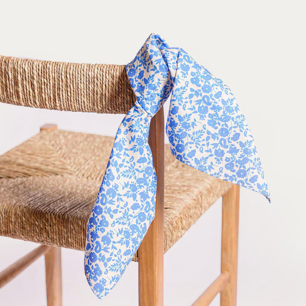 "Botanical" Blue Scarf