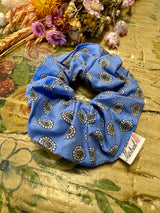 "Medallion" Blue Scrunchie