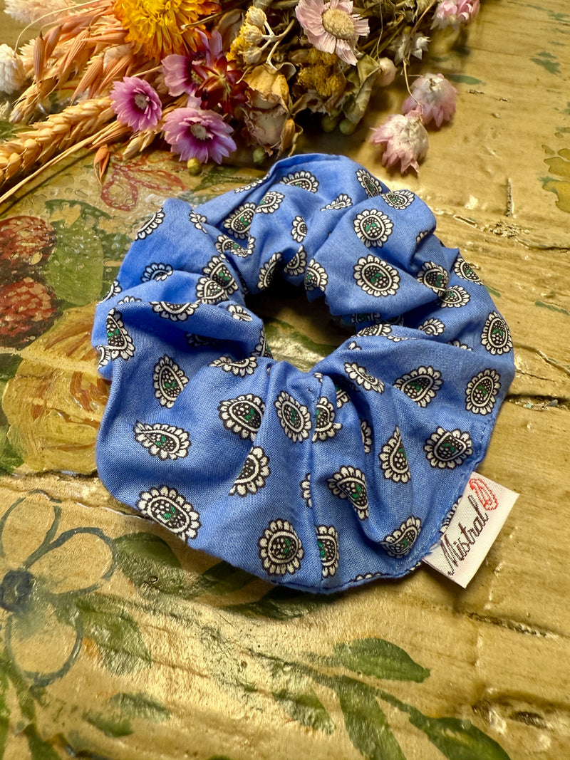"Medallion" Blue Scrunchie