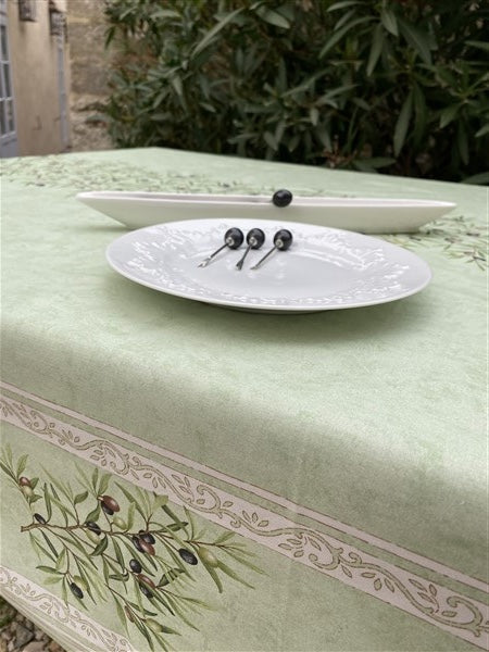 Rectangular "Clos des Oliviers" Green Tablecloth