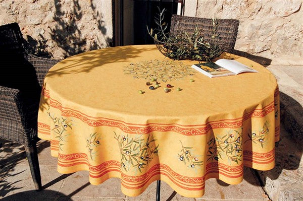 Round "Clos des Oliviers" Yellow Tablecloth