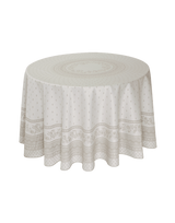 90” round jacquard tablecloth (multiple colors)