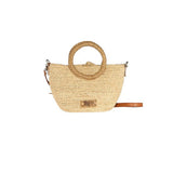 Mini Raffia Purse with round handles