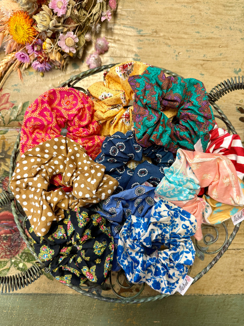 "Medallion" Blue Scrunchie