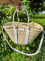 Ma Belle Provence White Classy French basket Purse (Multiple Colors)