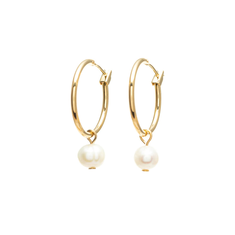 Hoop Earrings with Pearl