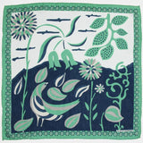 Green Bird Silk Scarf